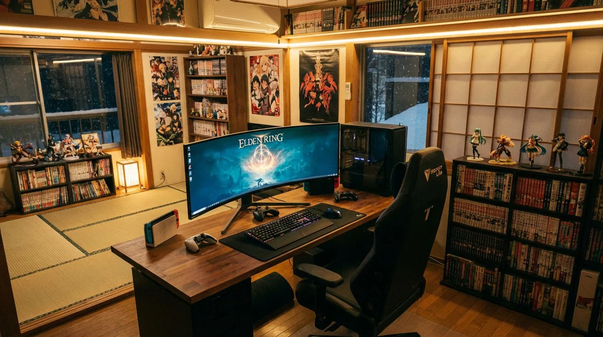ゲーミングデスクとゲーミングチェアのセットアップ